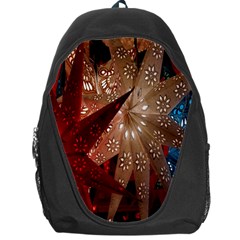 Poinsettia Red Blue White Backpack Bag by Nexatart