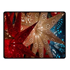 Poinsettia Red Blue White Double Sided Fleece Blanket (small)  by Nexatart