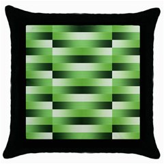 Pinstripes Green Shapes Shades Throw Pillow Case (black) by Nexatart