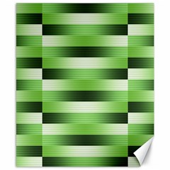 Pinstripes Green Shapes Shades Canvas 8  X 10  by Nexatart