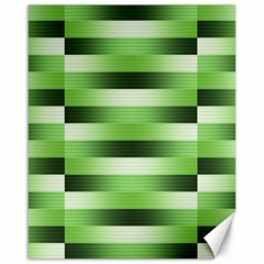 Pinstripes Green Shapes Shades Canvas 16  X 20   by Nexatart