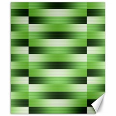 Pinstripes Green Shapes Shades Canvas 20  X 24   by Nexatart