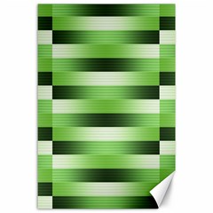 Pinstripes Green Shapes Shades Canvas 24  X 36  by Nexatart