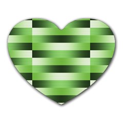 Pinstripes Green Shapes Shades Heart Mousepads by Nexatart