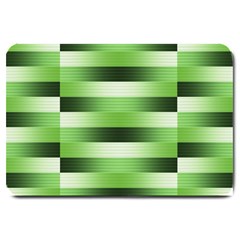 Pinstripes Green Shapes Shades Large Doormat  by Nexatart