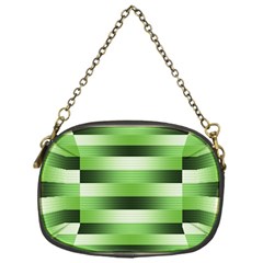 Pinstripes Green Shapes Shades Chain Purses (one Side)  by Nexatart