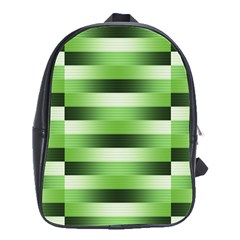 Pinstripes Green Shapes Shades School Bags(large)  by Nexatart