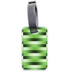 Pinstripes Green Shapes Shades Luggage Tags (two Sides) by Nexatart