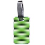 Pinstripes Green Shapes Shades Luggage Tags (Two Sides) Back