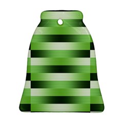 Pinstripes Green Shapes Shades Bell Ornament (two Sides) by Nexatart