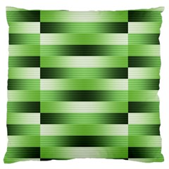 Pinstripes Green Shapes Shades Large Cushion Case (two Sides) by Nexatart