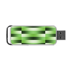 Pinstripes Green Shapes Shades Portable Usb Flash (two Sides) by Nexatart