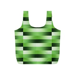 Pinstripes Green Shapes Shades Full Print Recycle Bags (s)  by Nexatart