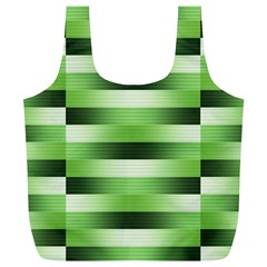 Pinstripes Green Shapes Shades Full Print Recycle Bags (l)  by Nexatart