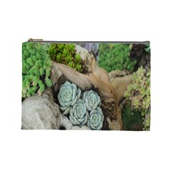 Plant Succulent Plants Flower Wood Cosmetic Bag (large)  by Nexatart