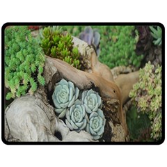 Plant Succulent Plants Flower Wood Fleece Blanket (large)  by Nexatart