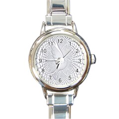 Points Circle Dove Harmony Pattern Round Italian Charm Watch