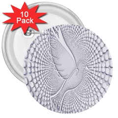 Points Circle Dove Harmony Pattern 3  Buttons (10 pack) 