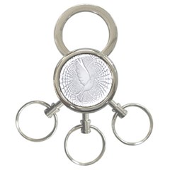 Points Circle Dove Harmony Pattern 3-Ring Key Chains