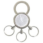 Points Circle Dove Harmony Pattern 3-Ring Key Chains Front