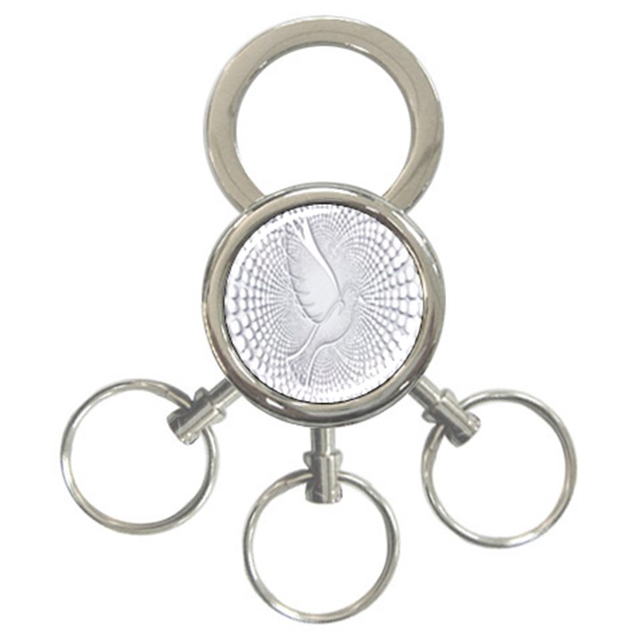 Points Circle Dove Harmony Pattern 3-Ring Key Chains