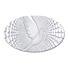 Points Circle Dove Harmony Pattern Oval Magnet