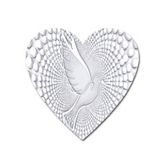 Points Circle Dove Harmony Pattern Heart Magnet