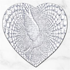 Points Circle Dove Harmony Pattern Jigsaw Puzzle (heart) by Nexatart