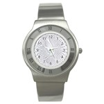 Points Circle Dove Harmony Pattern Stainless Steel Watch Front