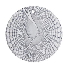 Points Circle Dove Harmony Pattern Round Ornament (Two Sides)