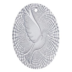 Points Circle Dove Harmony Pattern Oval Ornament (Two Sides)