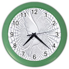 Points Circle Dove Harmony Pattern Color Wall Clocks