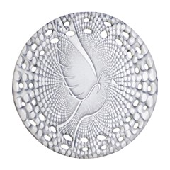 Points Circle Dove Harmony Pattern Ornament (Round Filigree)