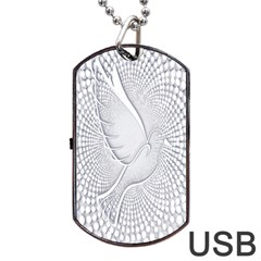 Points Circle Dove Harmony Pattern Dog Tag USB Flash (One Side)