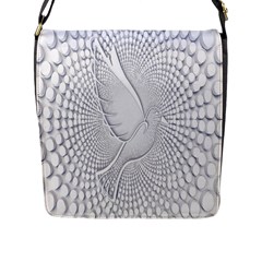 Points Circle Dove Harmony Pattern Flap Messenger Bag (L) 