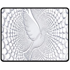 Points Circle Dove Harmony Pattern Double Sided Fleece Blanket (Medium) 