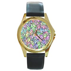 Presents Gifts Christmas Box Round Gold Metal Watch by Nexatart