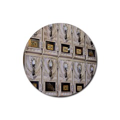 Post Office Old Vintage Building Rubber Coaster (round)  by Nexatart