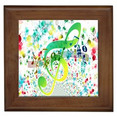 Points Circle Music Pattern Framed Tiles by Nexatart