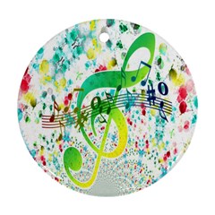 Points Circle Music Pattern Ornament (round) by Nexatart