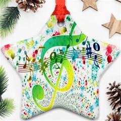 Points Circle Music Pattern Ornament (star) by Nexatart