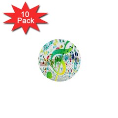 Points Circle Music Pattern 1  Mini Buttons (10 Pack)  by Nexatart