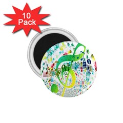 Points Circle Music Pattern 1 75  Magnets (10 Pack) 