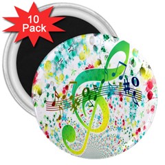 Points Circle Music Pattern 3  Magnets (10 Pack)  by Nexatart