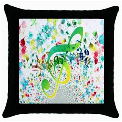 Points Circle Music Pattern Throw Pillow Case (black) by Nexatart