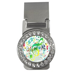 Points Circle Music Pattern Money Clips (cz)  by Nexatart