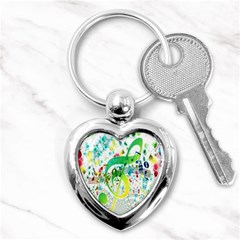 Points Circle Music Pattern Key Chains (heart)  by Nexatart