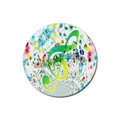 Points Circle Music Pattern Rubber Round Coaster (4 Pack)  by Nexatart