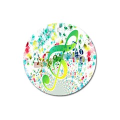 Points Circle Music Pattern Magnet 3  (round) by Nexatart