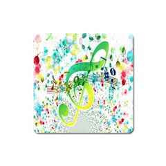 Points Circle Music Pattern Square Magnet by Nexatart